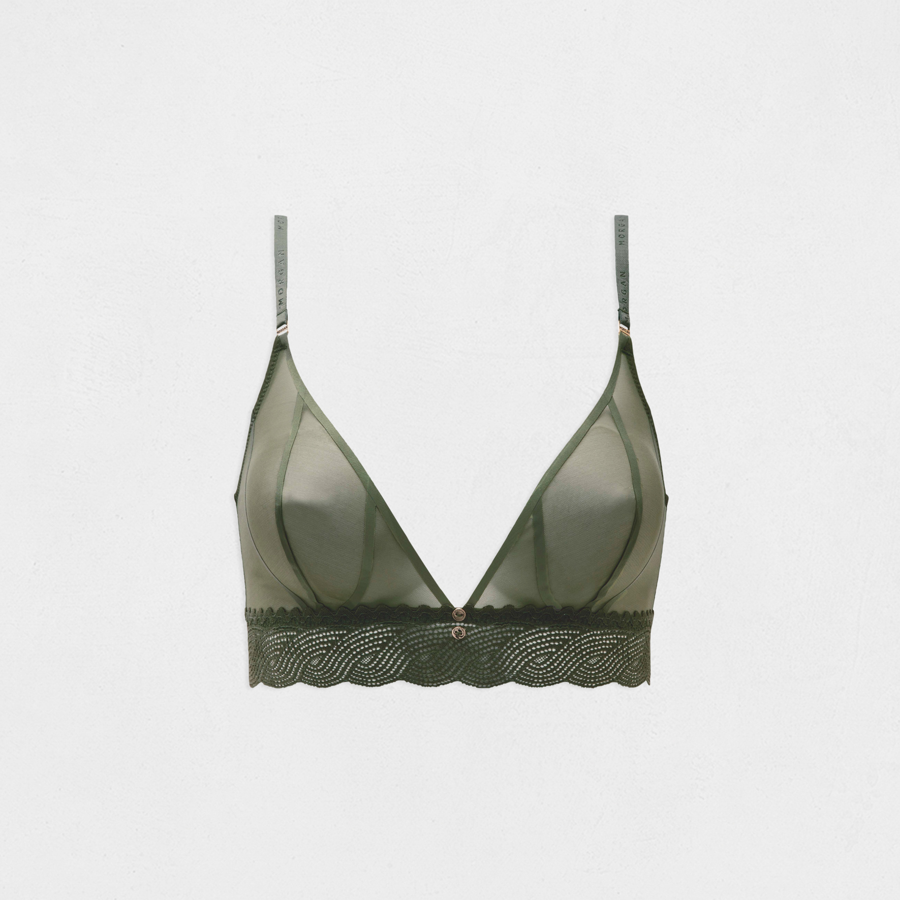 Soutien-gorge souple vert kaki femme