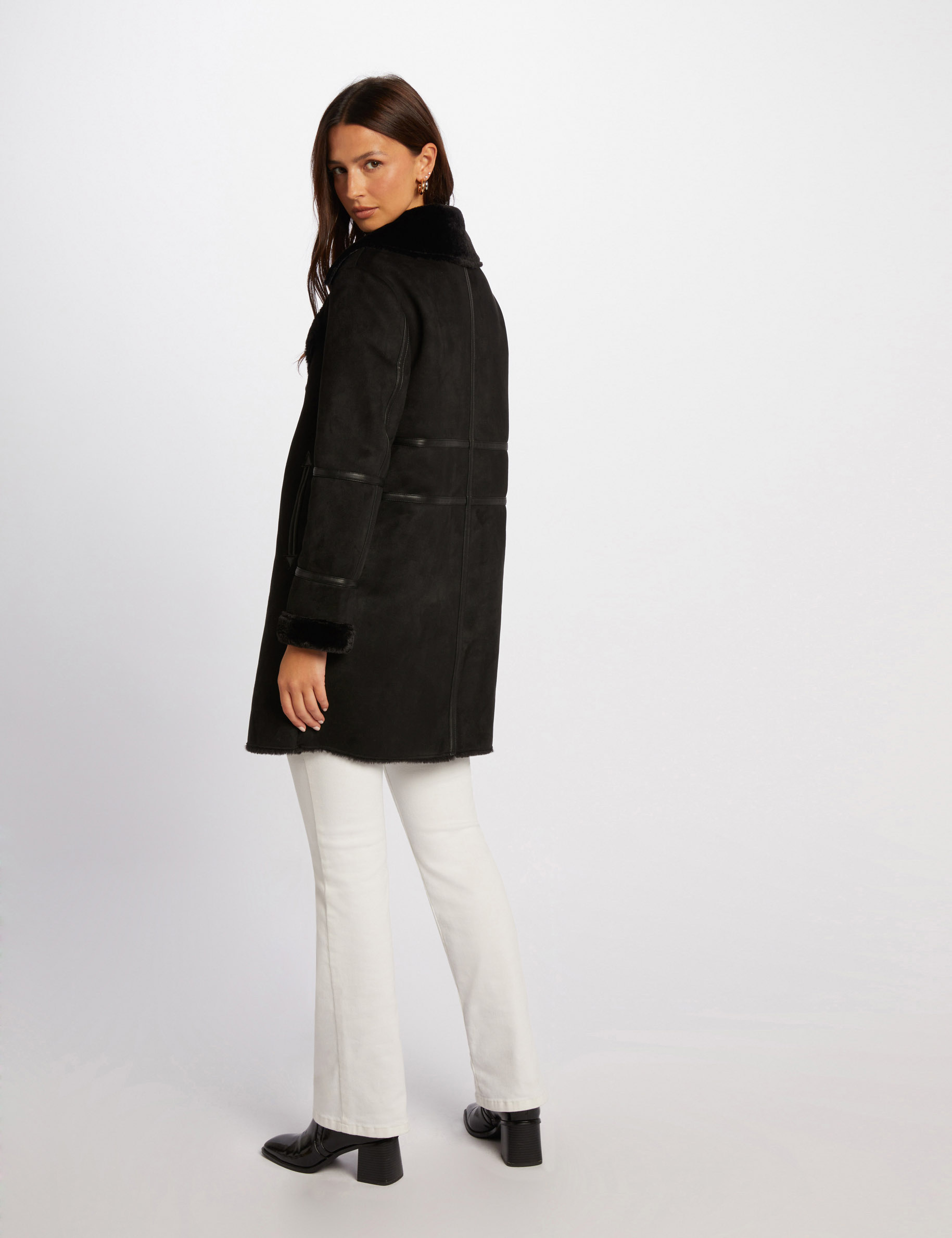 Manteau long suedine femme sale