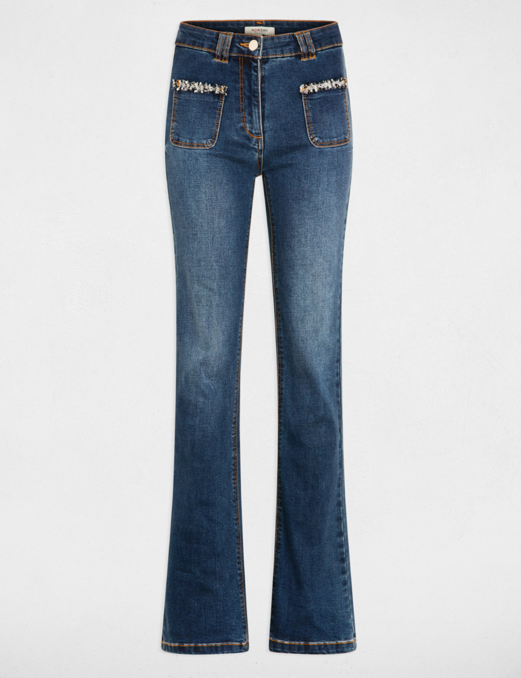 Bootcut-Jeans mit Fransen stone denim damen