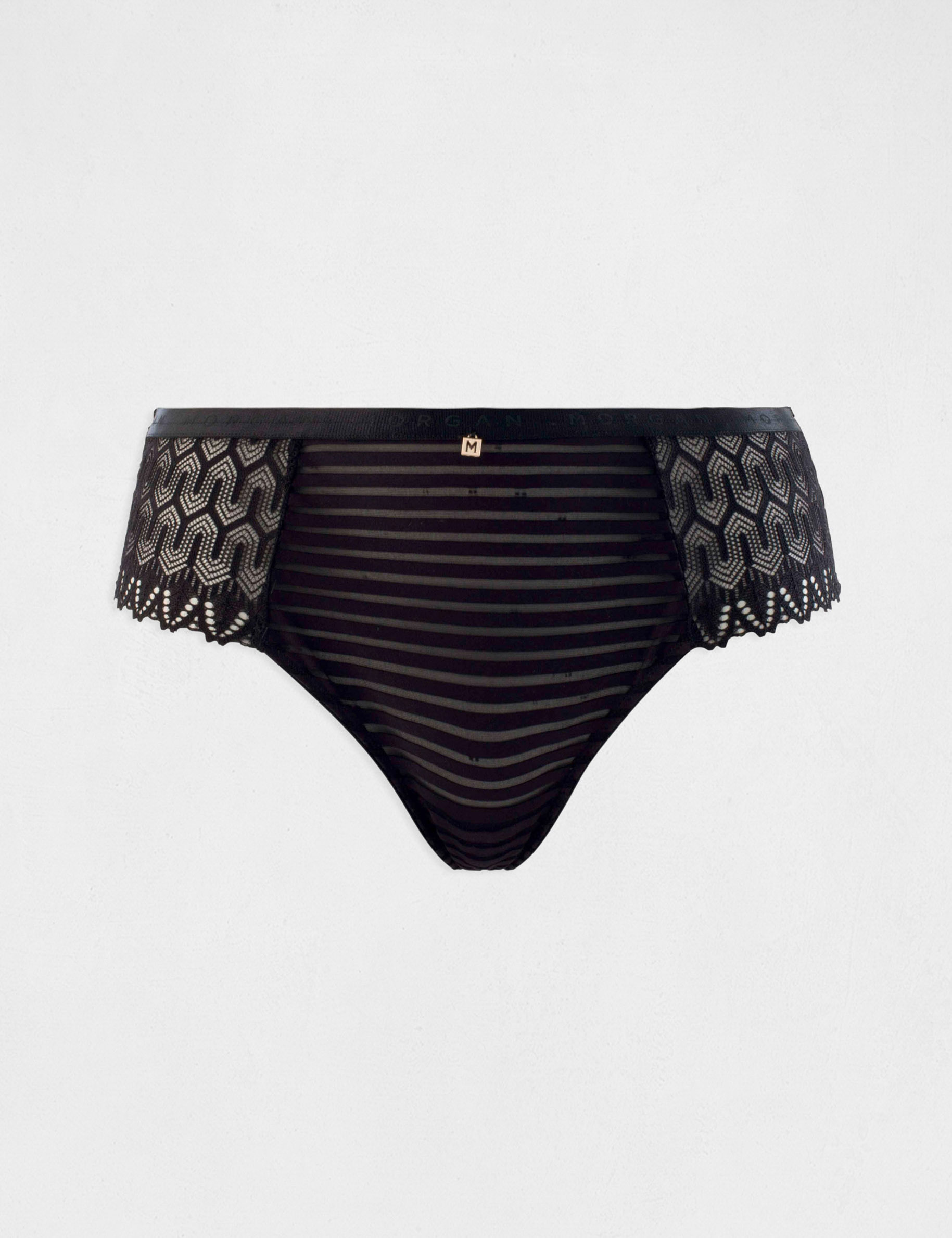 Shorty en dentelle noir femme