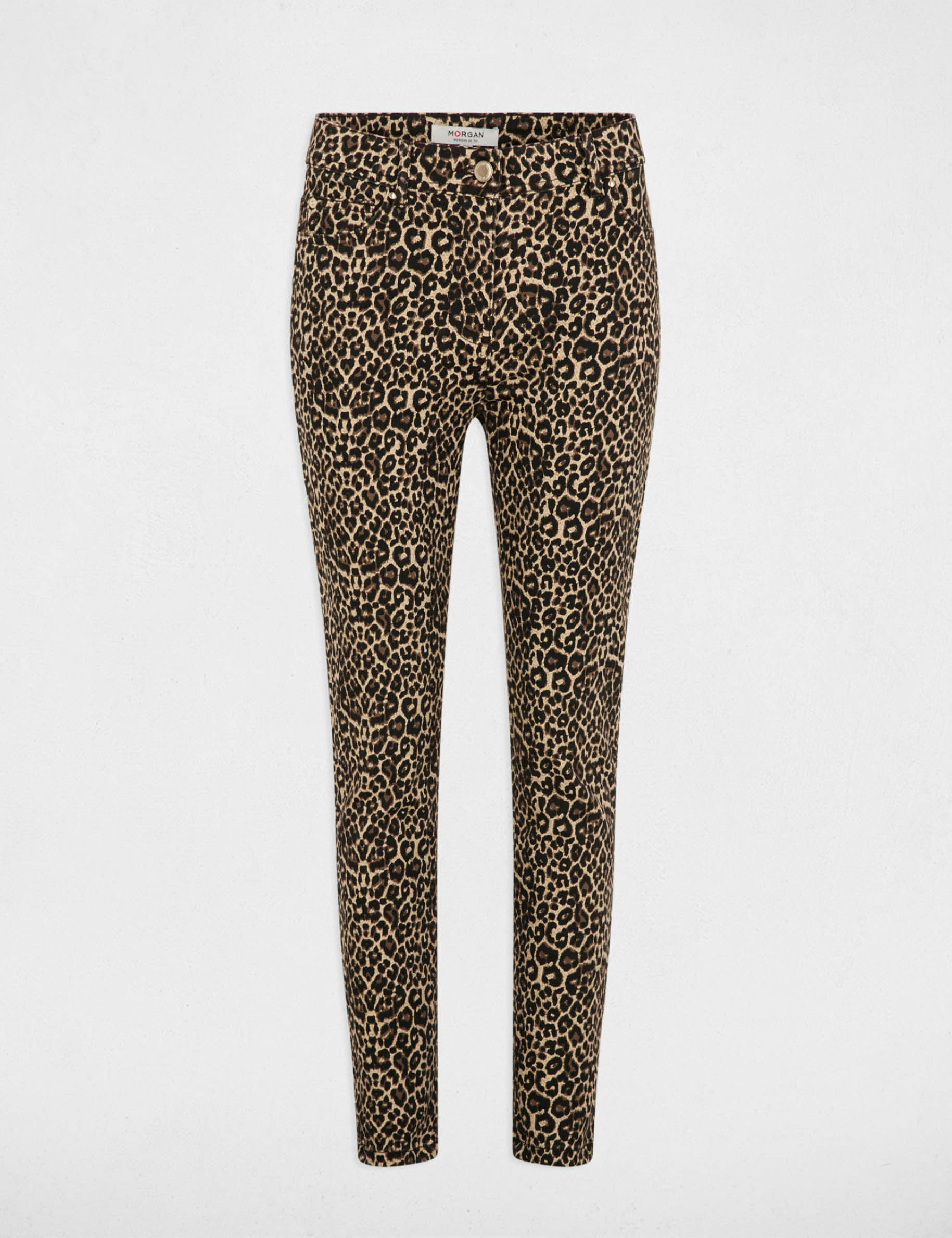 Slim-Hose mit Leopardenmuster mehrfarbig damen